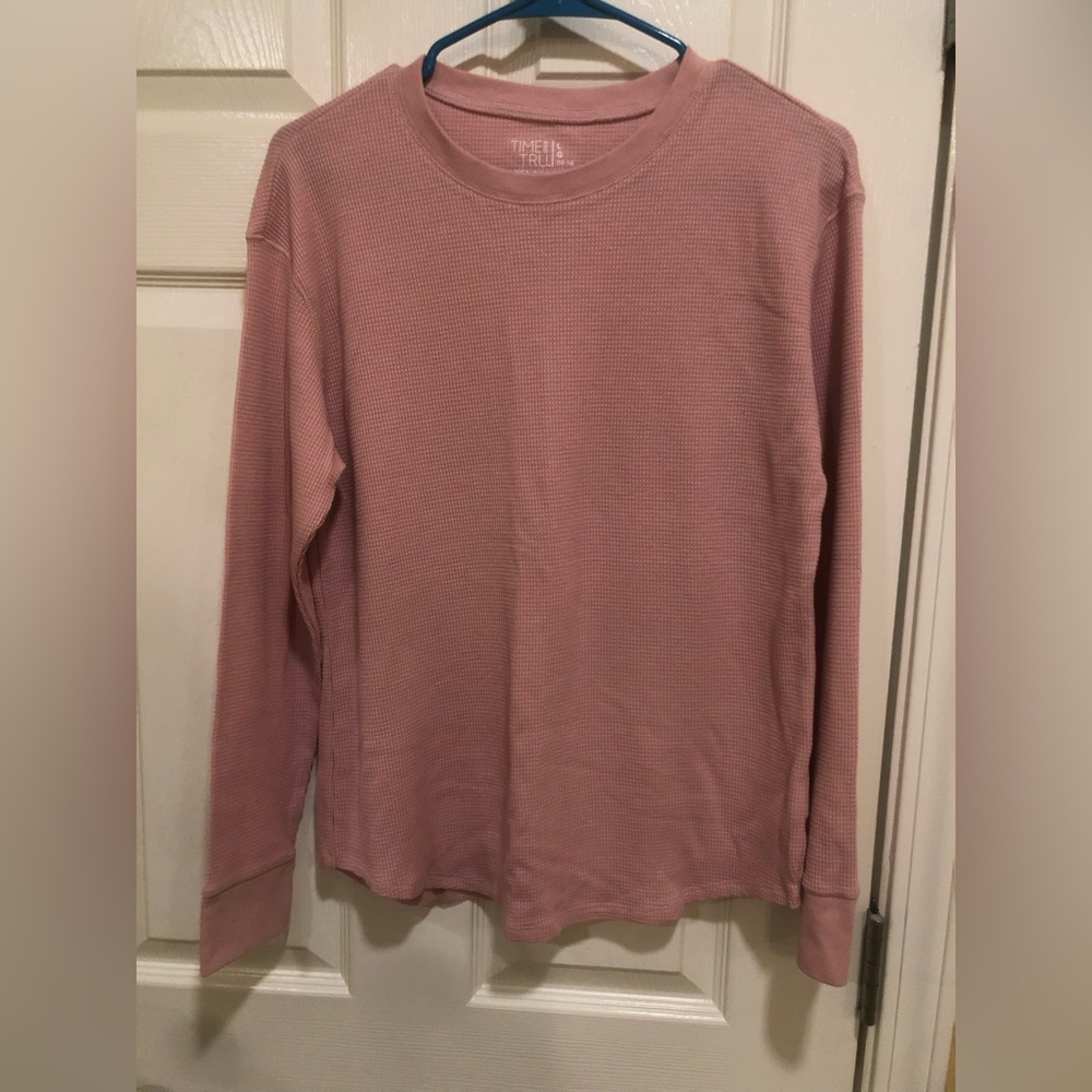 Ladies Time ‘n Tru Long Sleeve Waffle Weave Shirt
